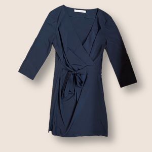 Carolina Williamson Navy Blue Wrap Dress
